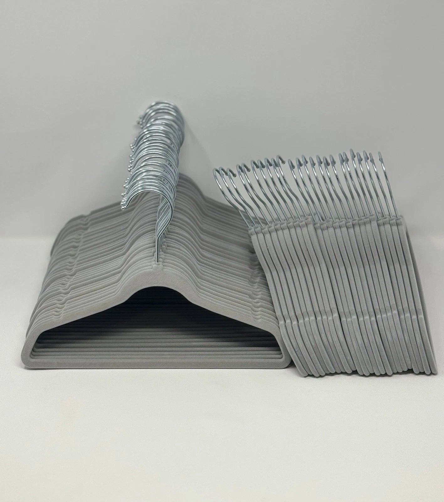 Thickened, non-slip flocked hangers with 360° rotating hooks